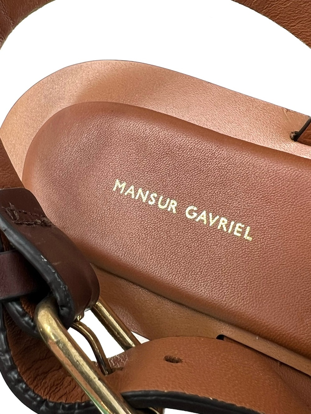 Mansur Gavriel Double Strap Sandals Size 38/8 Chocolate Brown Leather Flats EUC - Picture 11 of 12